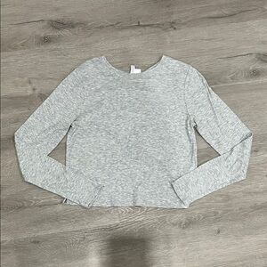 Divided Light Gray Crop Top